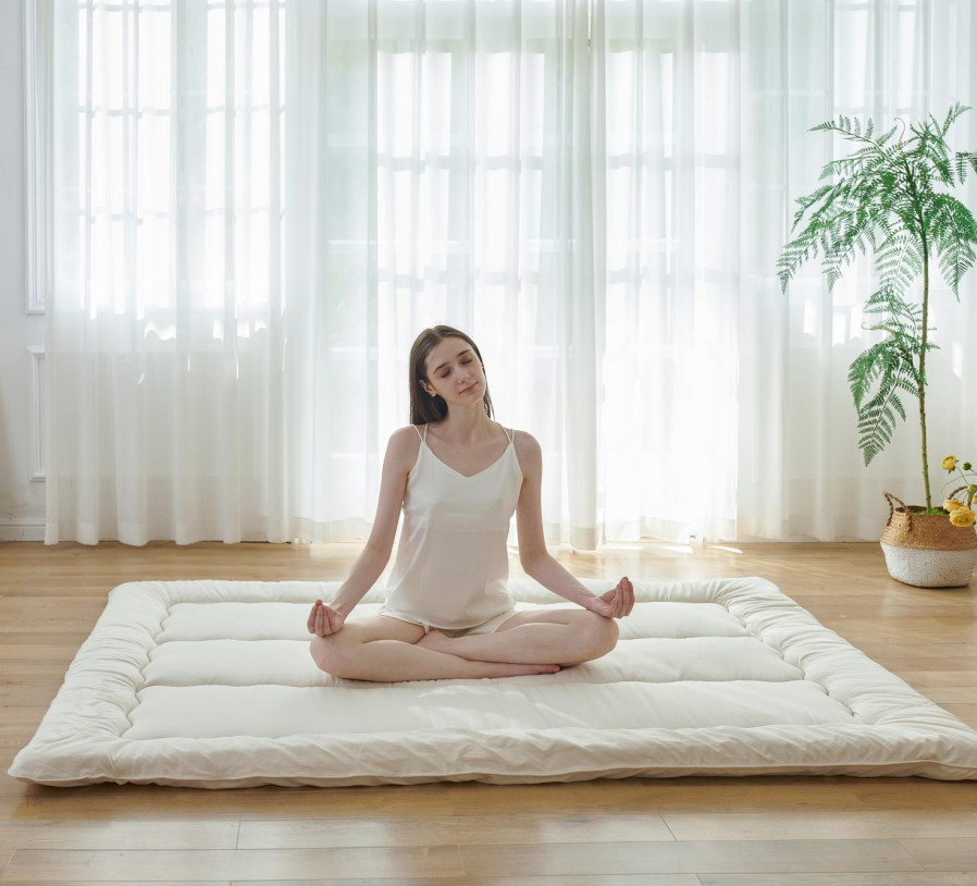 CT Beige Foldable Japanese Floor Mattress 3"Th Inches